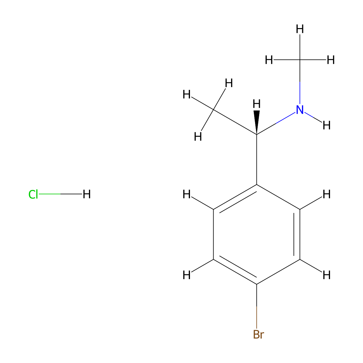 (S)-1-(4-Bromophenyl)-N-methylethanamine hydrochloride molecular structure, CAS 1810074-73-7