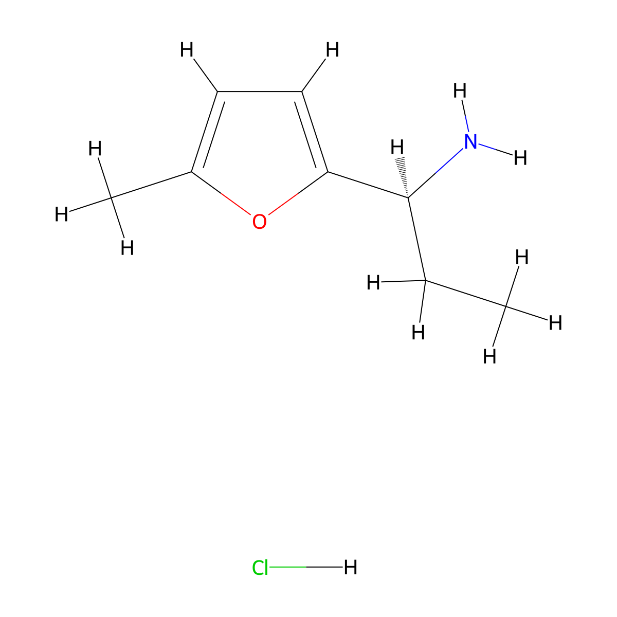(S)-1-(5-Methylfuran-2-yl)propan-1-amine hydrochloride molecular structure, CAS 1810074-74-8