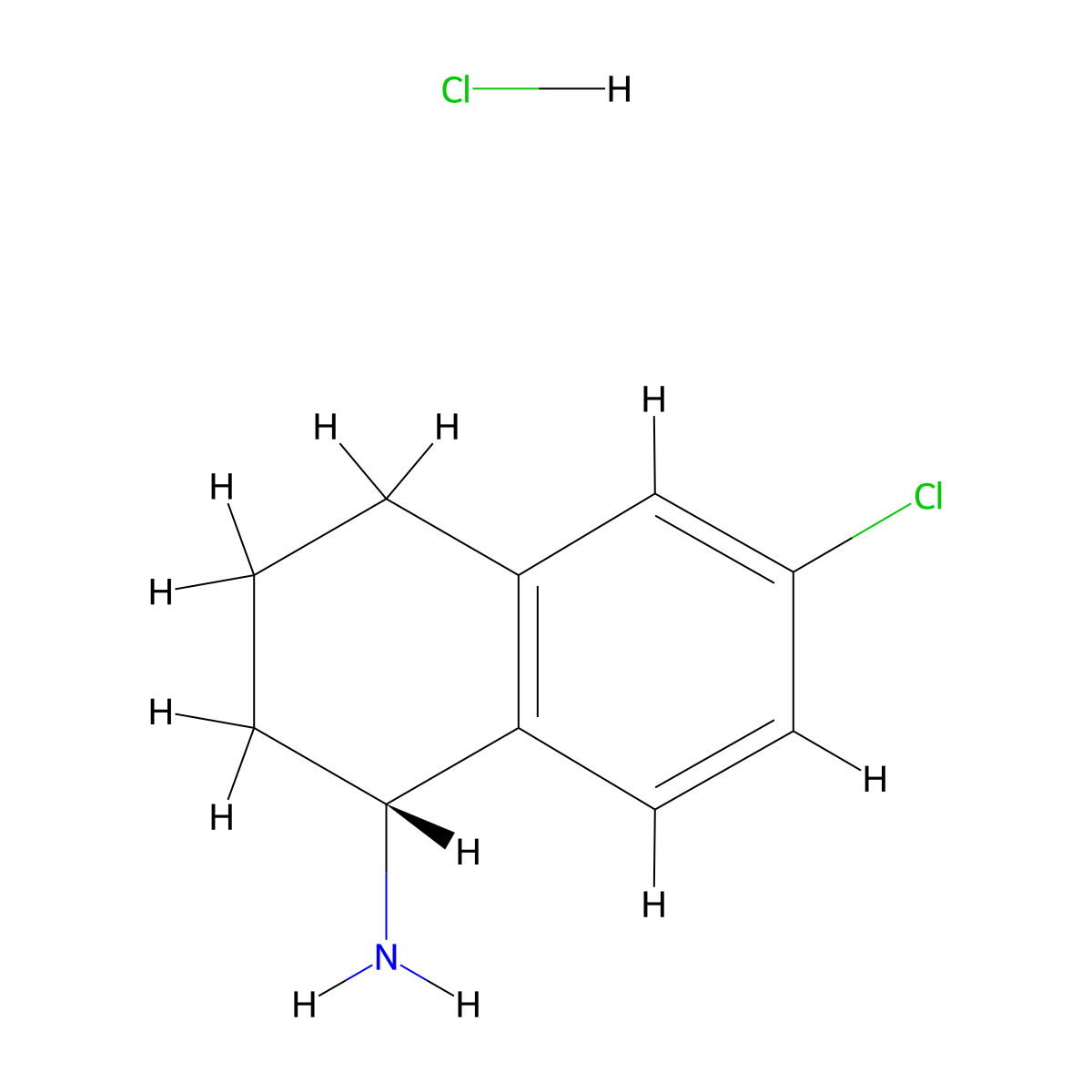 (R)-6-Chloro-1,2,3,4-tetrahydronaphthalen-1-amine hydrochloride molecular structure, CAS 1810074-75-9