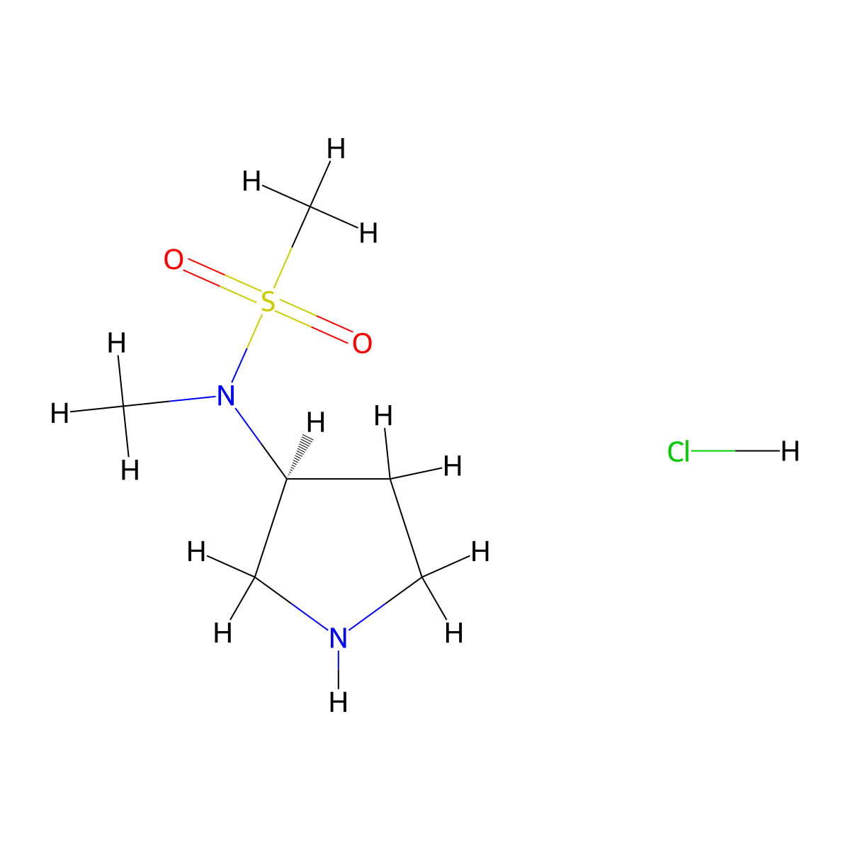 (S)-N-Methyl-N-(pyrrolidin-3-yl)methanesulfonamide hydrochloride molecular structure, CAS 1810074-78-2