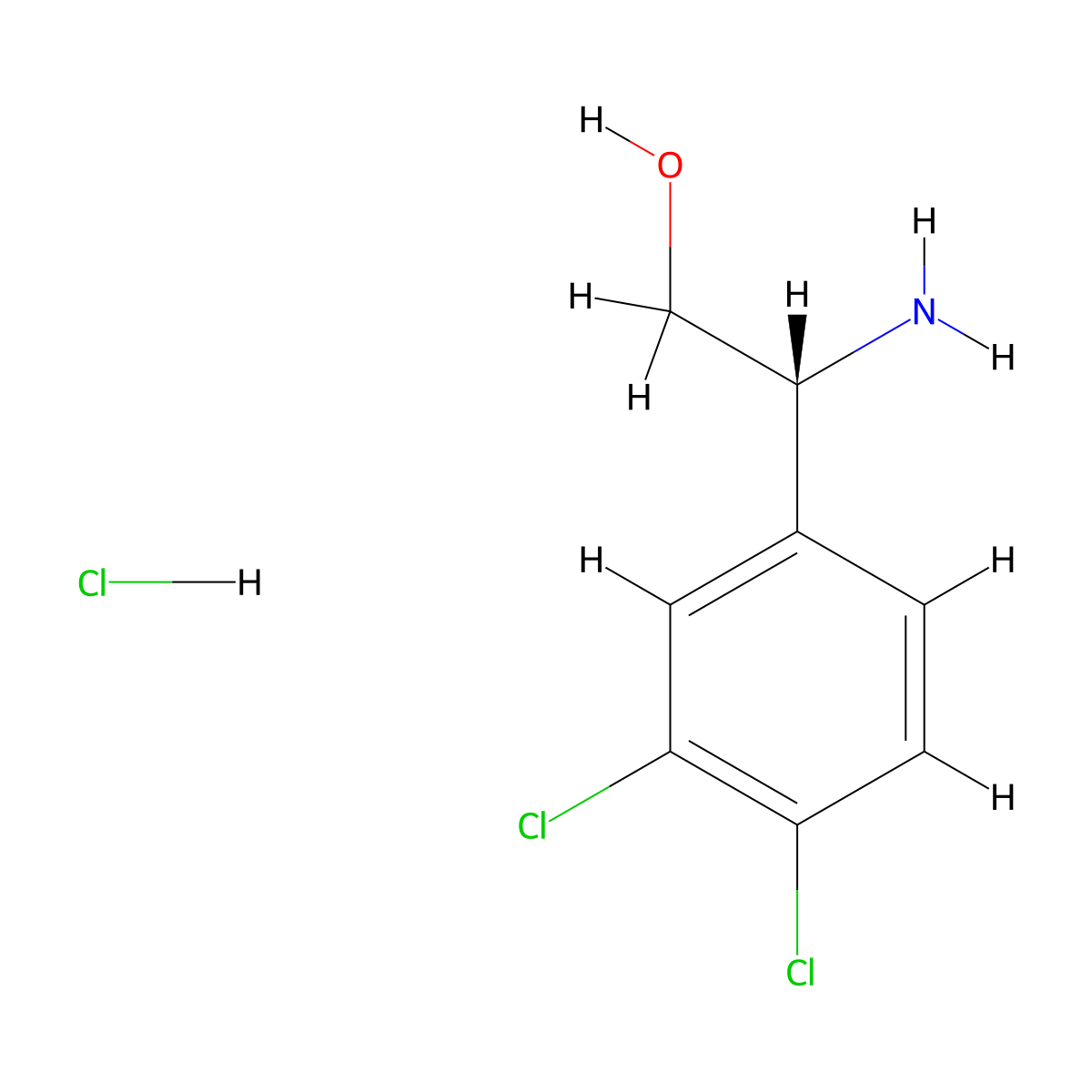 (R)-2-Amino-2-(3,4-dichlorophenyl)ethanol hydrochloride molecular structure, CAS 1810074-84-0