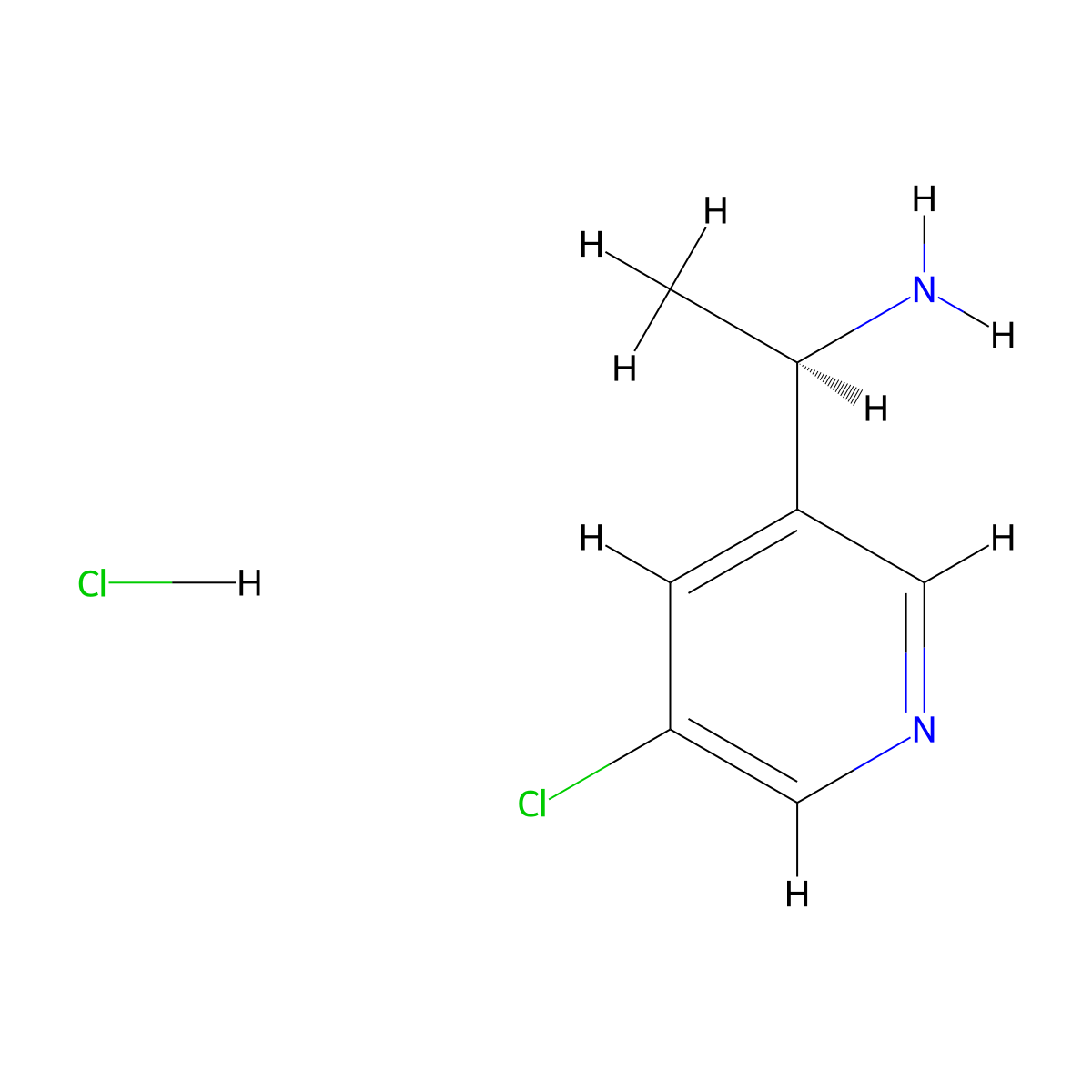 (R)-1-(5-Chloropyridin-3-yl)ethanamine hydrochloride molecular structure, CAS 1810074-85-1