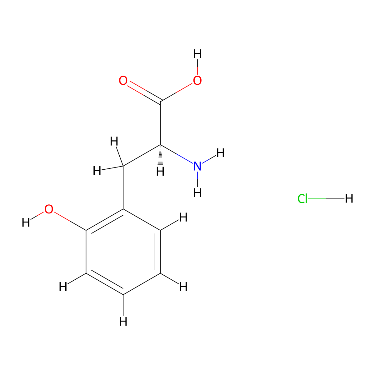 (S)-2-Amino-3-(2-hydroxyphenyl)propanoic acid hydrochloride molecular structure, CAS 1810074-88-4
