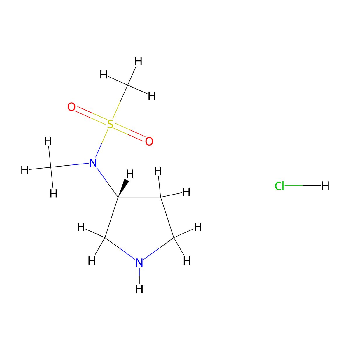 (R)-N-Methyl-N-(pyrrolidin-3-yl)methanesulfonamide hydrochloride molecular structure, CAS 1810074-90-8