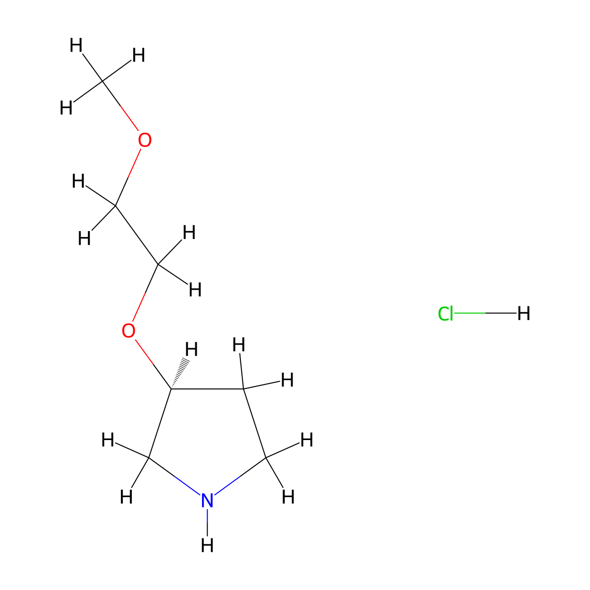 (S)-3-(2-Methoxyethoxy)pyrrolidine hydrochloride molecular structure, CAS 1810074-91-9