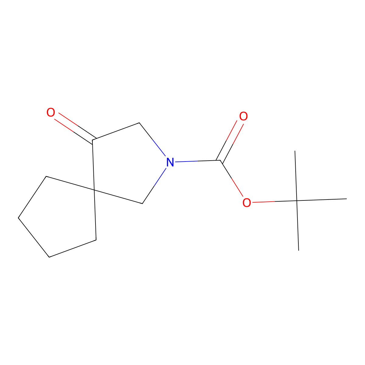 Tert-butyl 4-oxo-2-azaspiro[4.4]nonane-2-carboxylate molecular structure, CAS 1810076-94-8