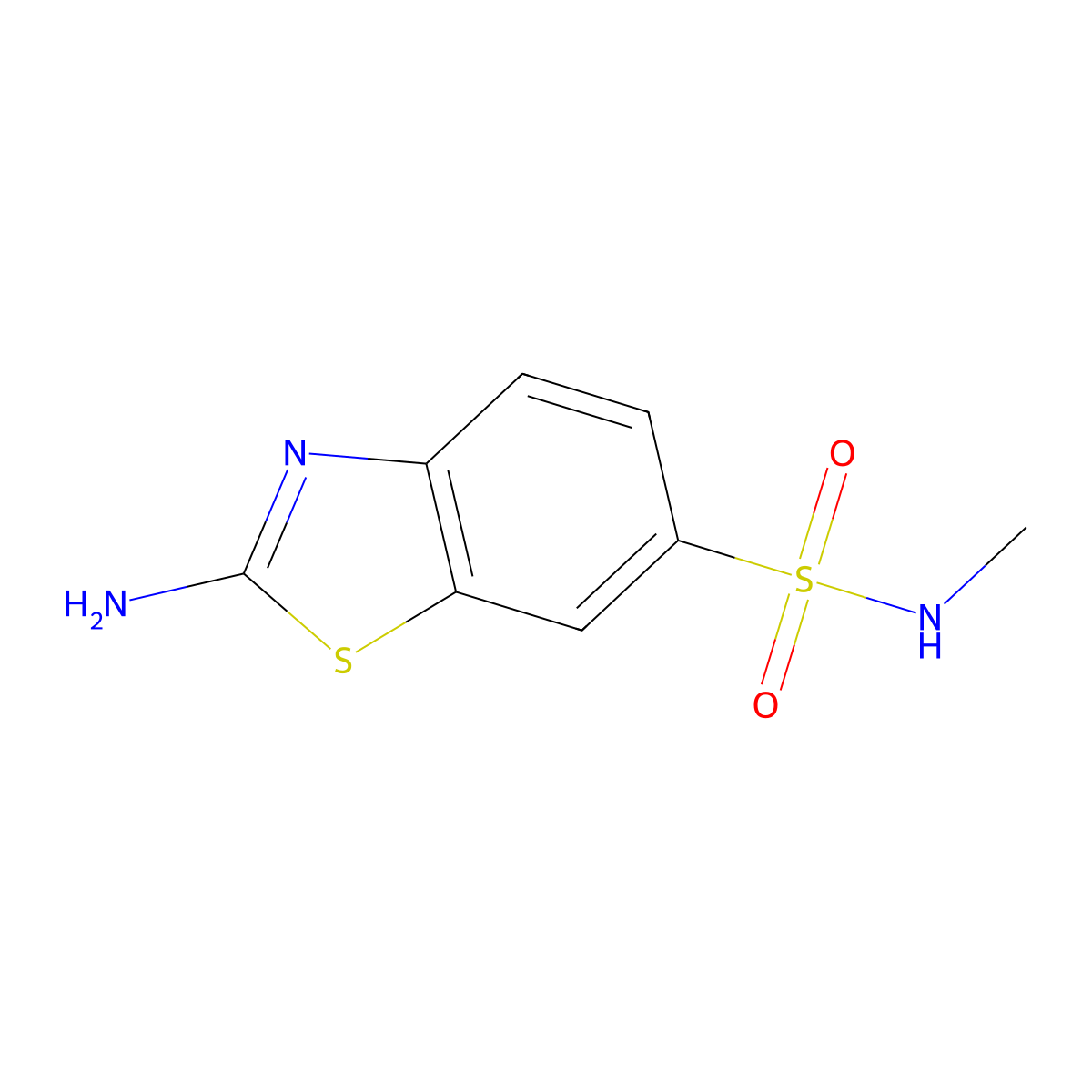2-amino-N-methyl-1,3-benzothiazole-6-sulfonamide molecular structure, CAS 18101-53-6