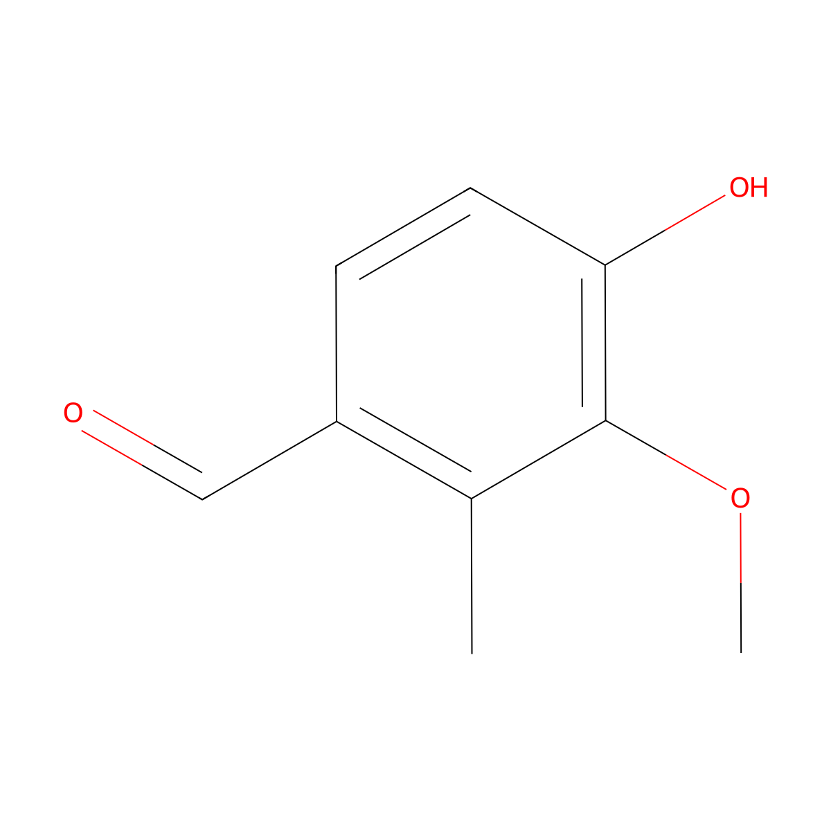 4-Hydroxy-3-methoxy-2-methylbenzaldehyde molecular structure, CAS 18102-32-4