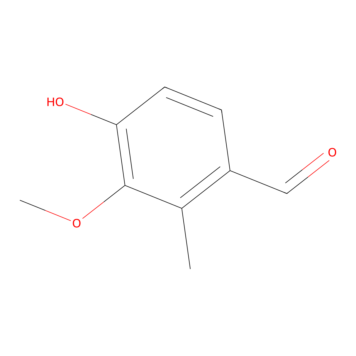 4-Hydroxy-3-methoxy-2-methylbenzaldehyde molecular structure, CAS 18102-32-4