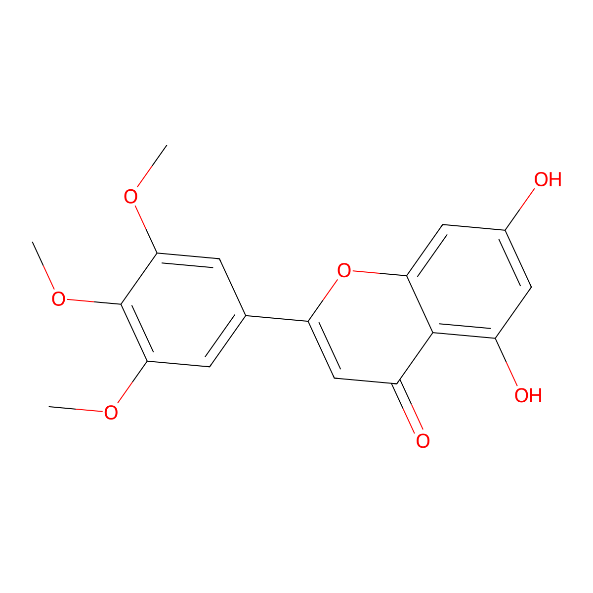 5,7-Dihydroxy-3',4',5'-Trimethoxyflavone molecular structure, CAS 18103-42-9