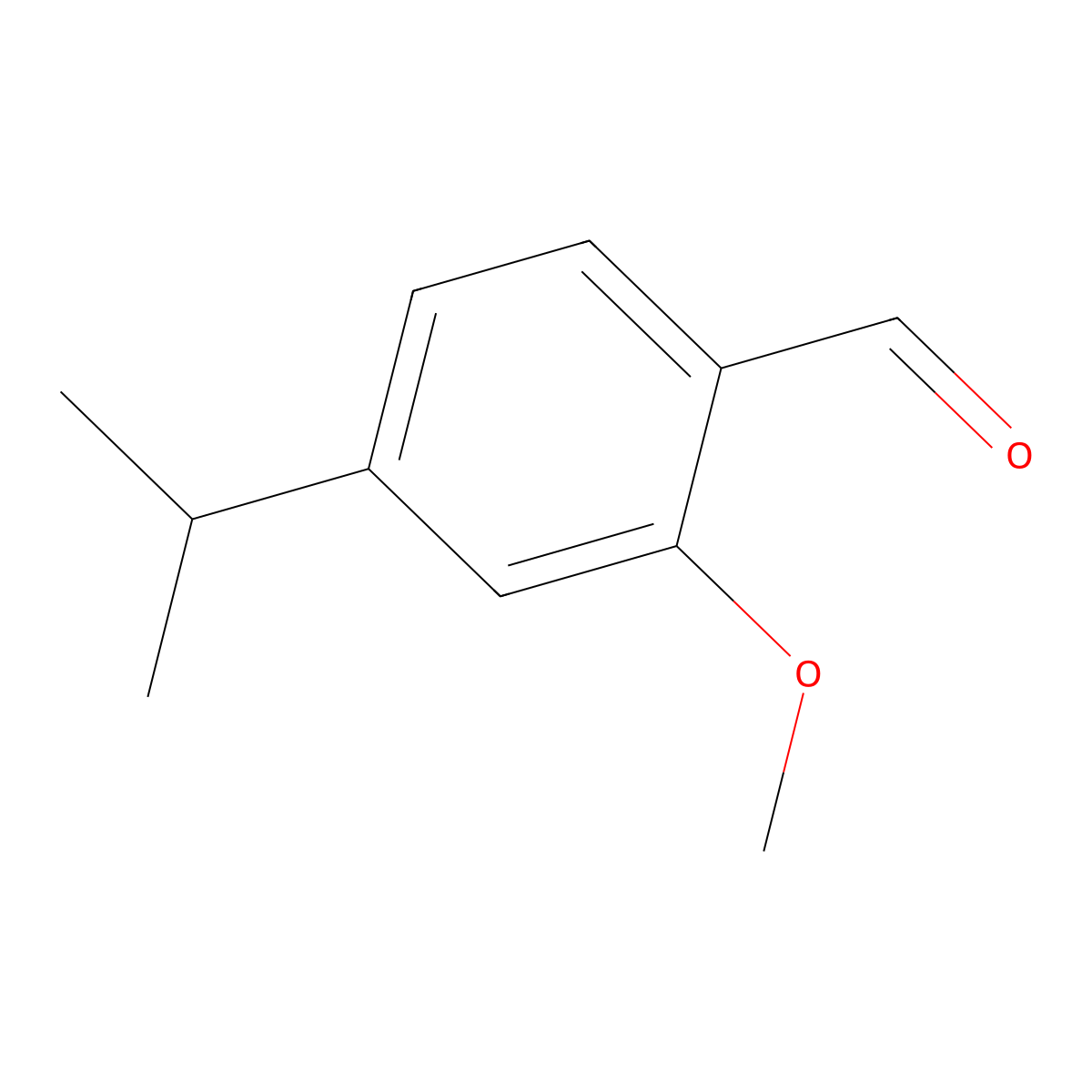 Benzaldehyde, 2-methoxy-4-(1-methylethyl)- molecular structure, CAS 181035-65-4