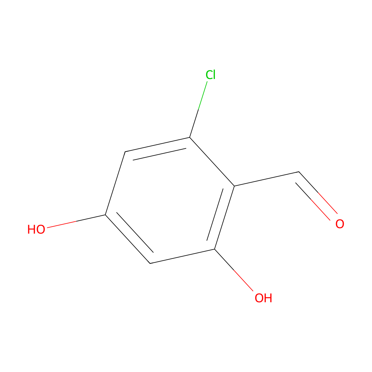 2-Chloro-4,6-dihydroxybenzaldehyde molecular structure, CAS 181038-51-7