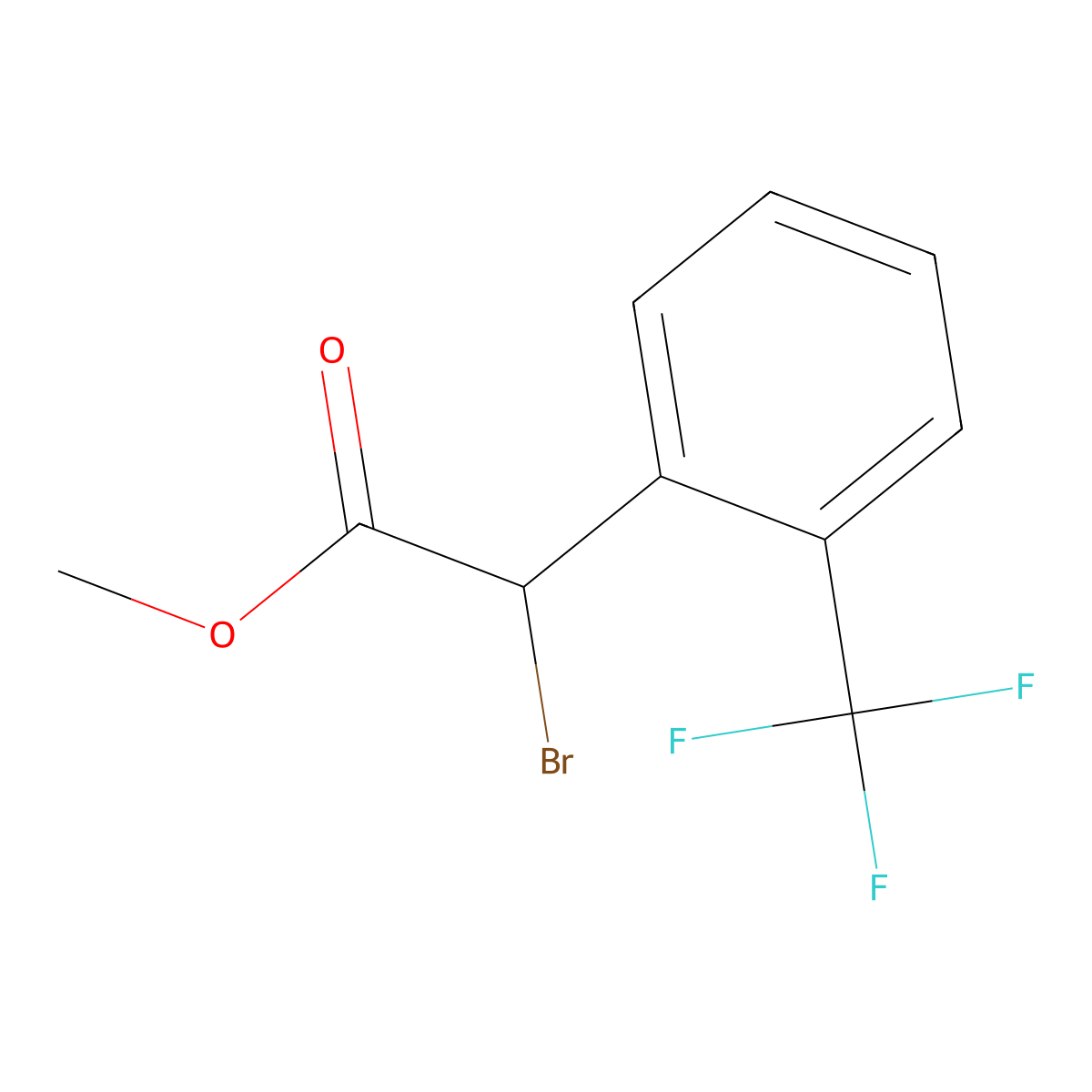 Methyl 2-bromo-2-[2-(trifluoromethyl)phenyl]acetate molecular structure, CAS 181039-99-6