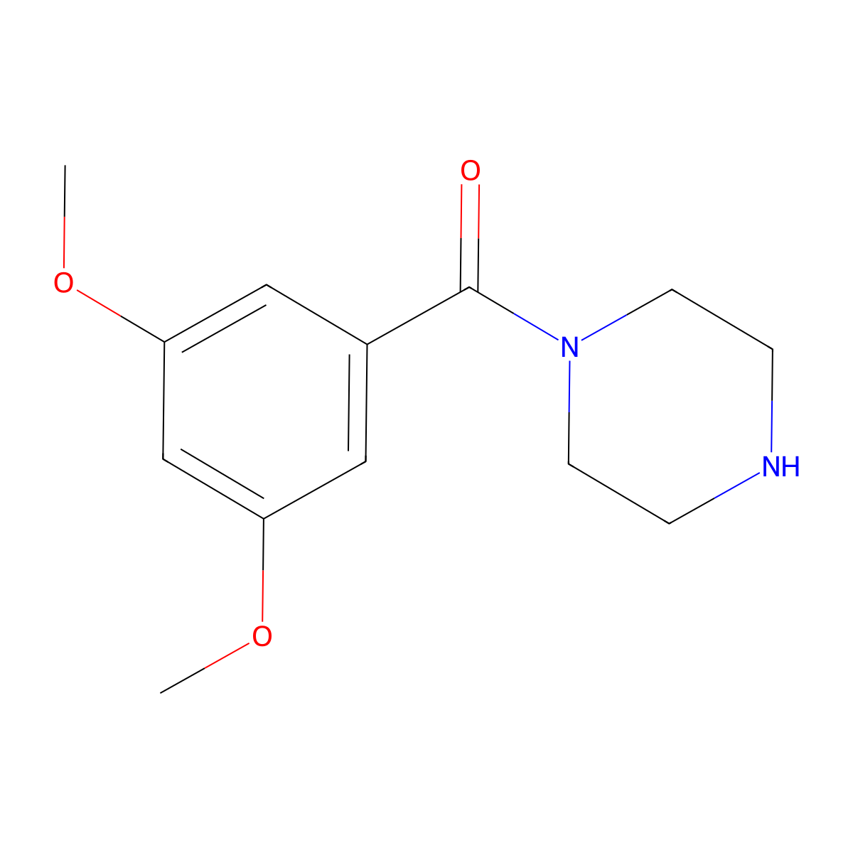 1-(3,5-Dimethoxybenzoyl)piperazine molecular structure, CAS 181047-33-6