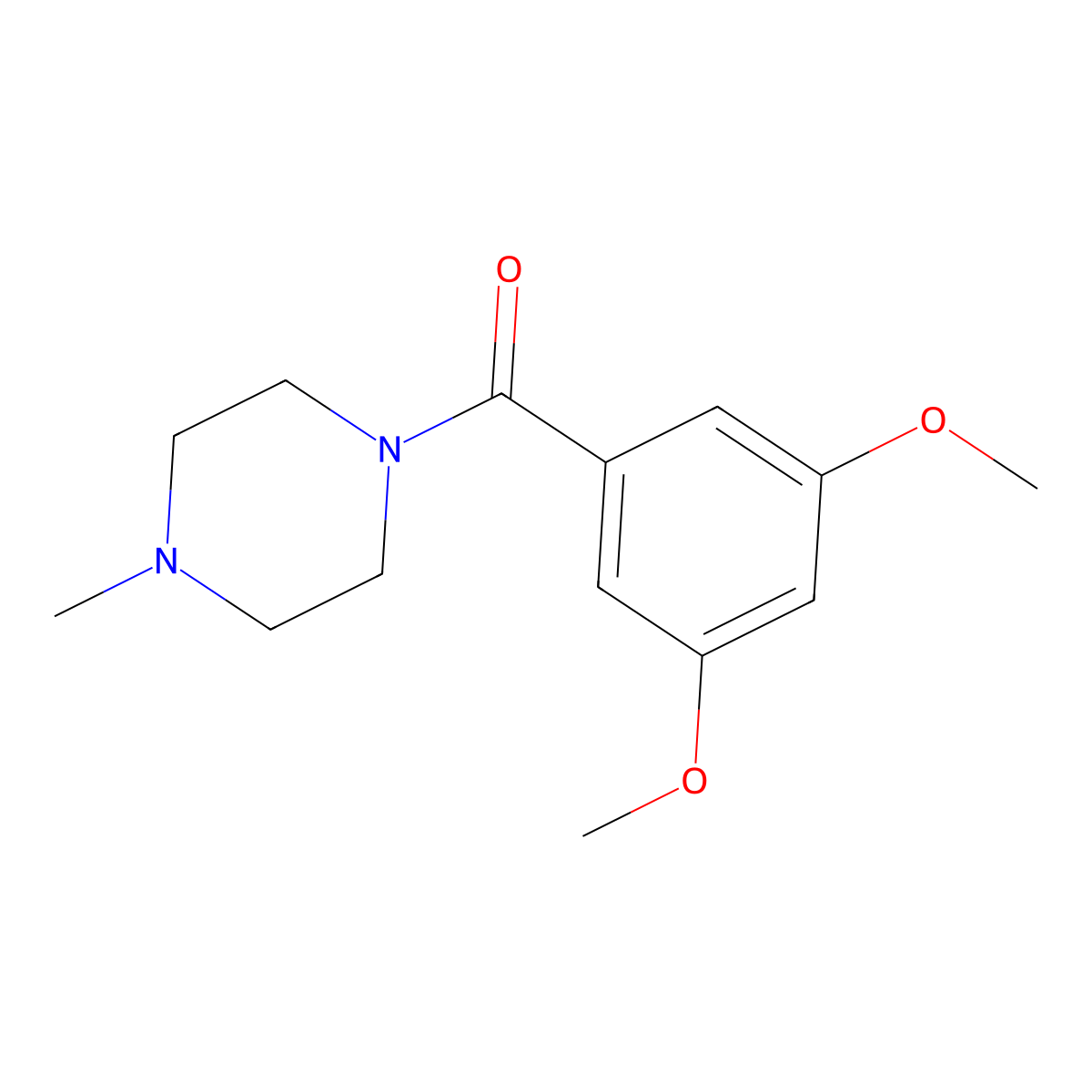 (3,5-Dimethoxyphenyl)(4-methyl-1-piperazinyl)methanone molecular structure, CAS 181047-34-7