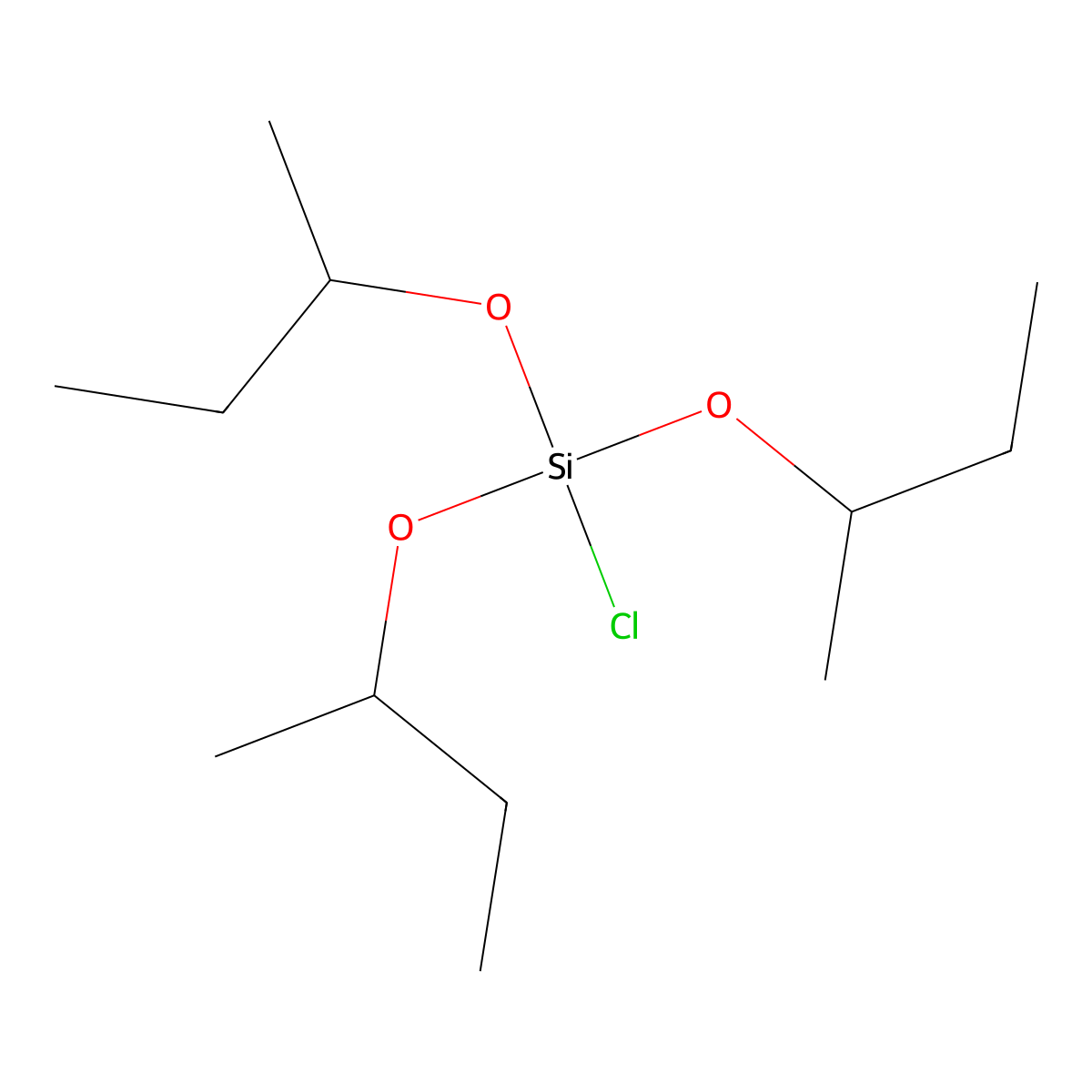 Silane, chlorotris(1-methylpropoxy)- molecular structure, CAS 18105-63-0