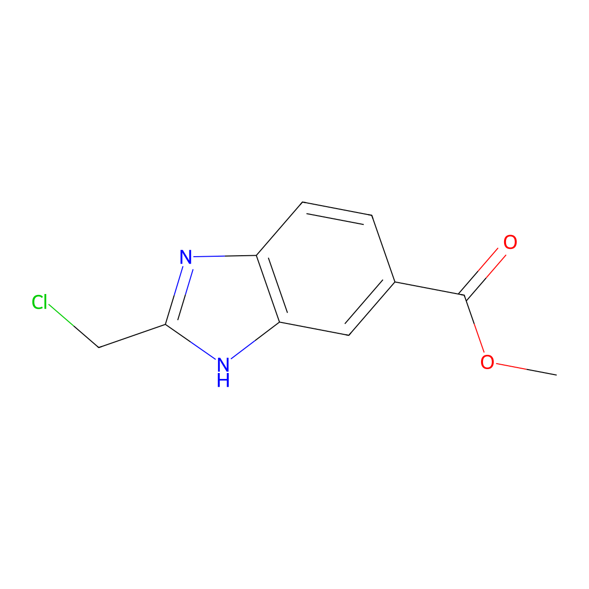 methyl 2-(chloromethyl)-1H-benzimidazole-5-carboxylate molecular structure, CAS 181054-01-3