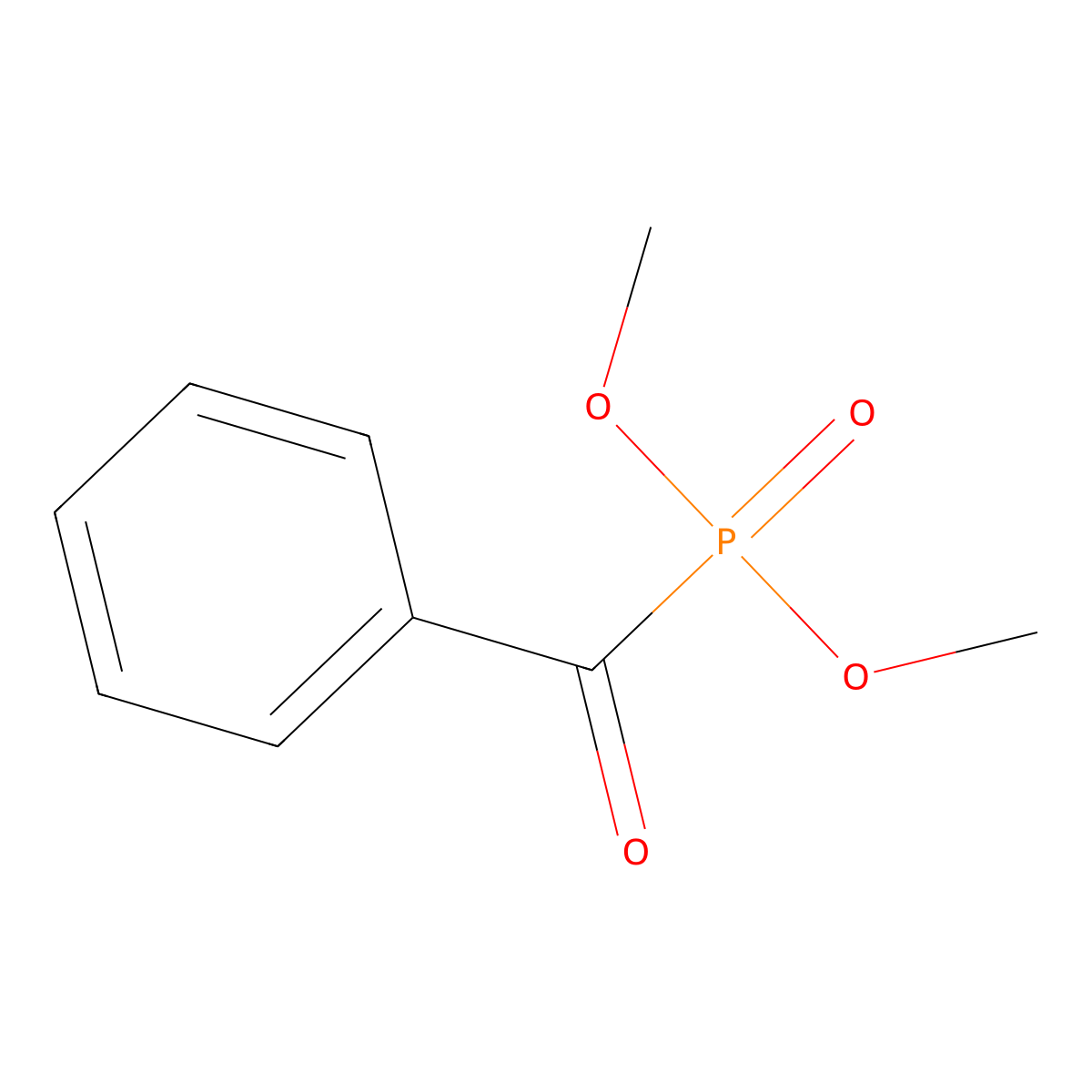 Dimethyl benzoylphosphonate molecular structure, CAS 18106-71-3