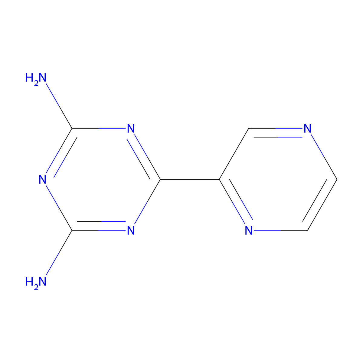 s-Triazine, 2,4-diamino-6-(2-pyrazinyl)- molecular structure, CAS 18106-97-3