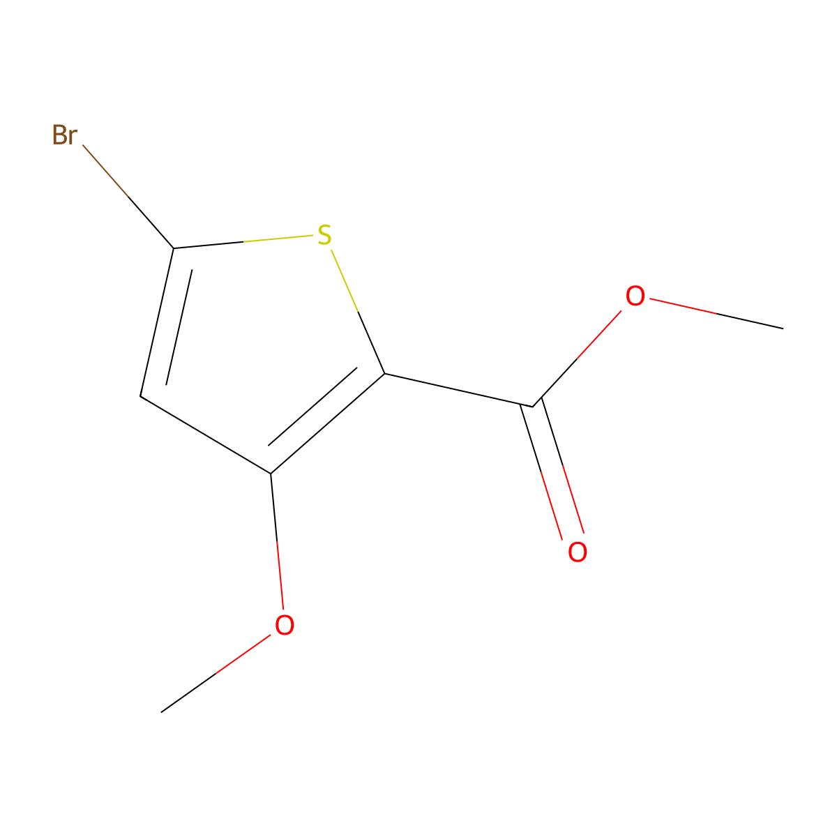 Methyl 5-bromo-3-methoxythiophene-2-carboxylate molecular structure, CAS 181063-64-9