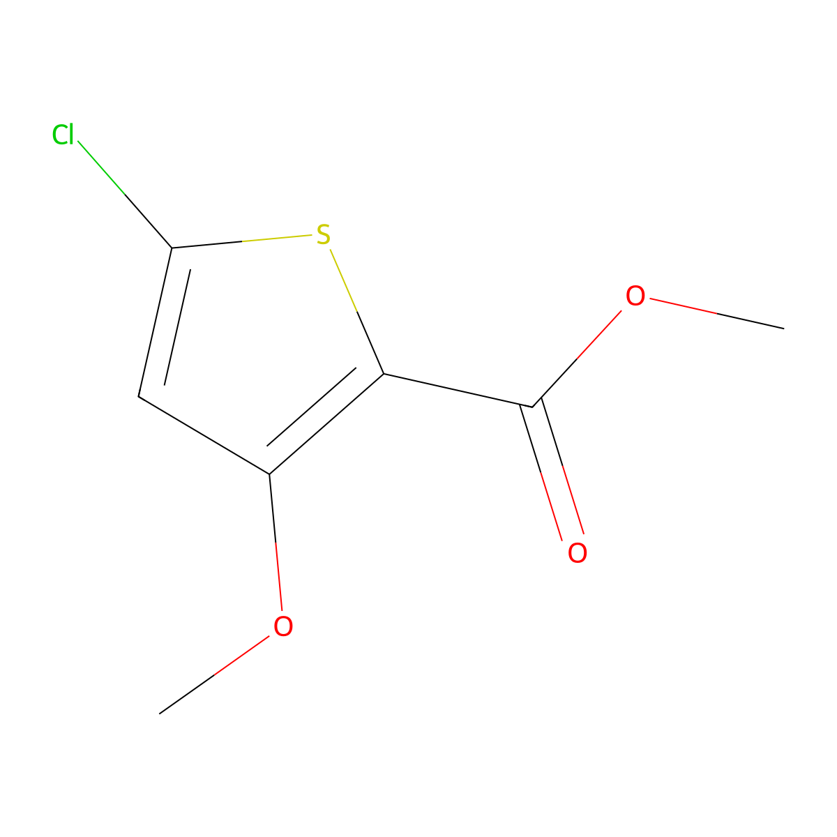 Methyl 5-chloro-3-methoxythiophene-2-carboxylate molecular structure, CAS 181063-65-0