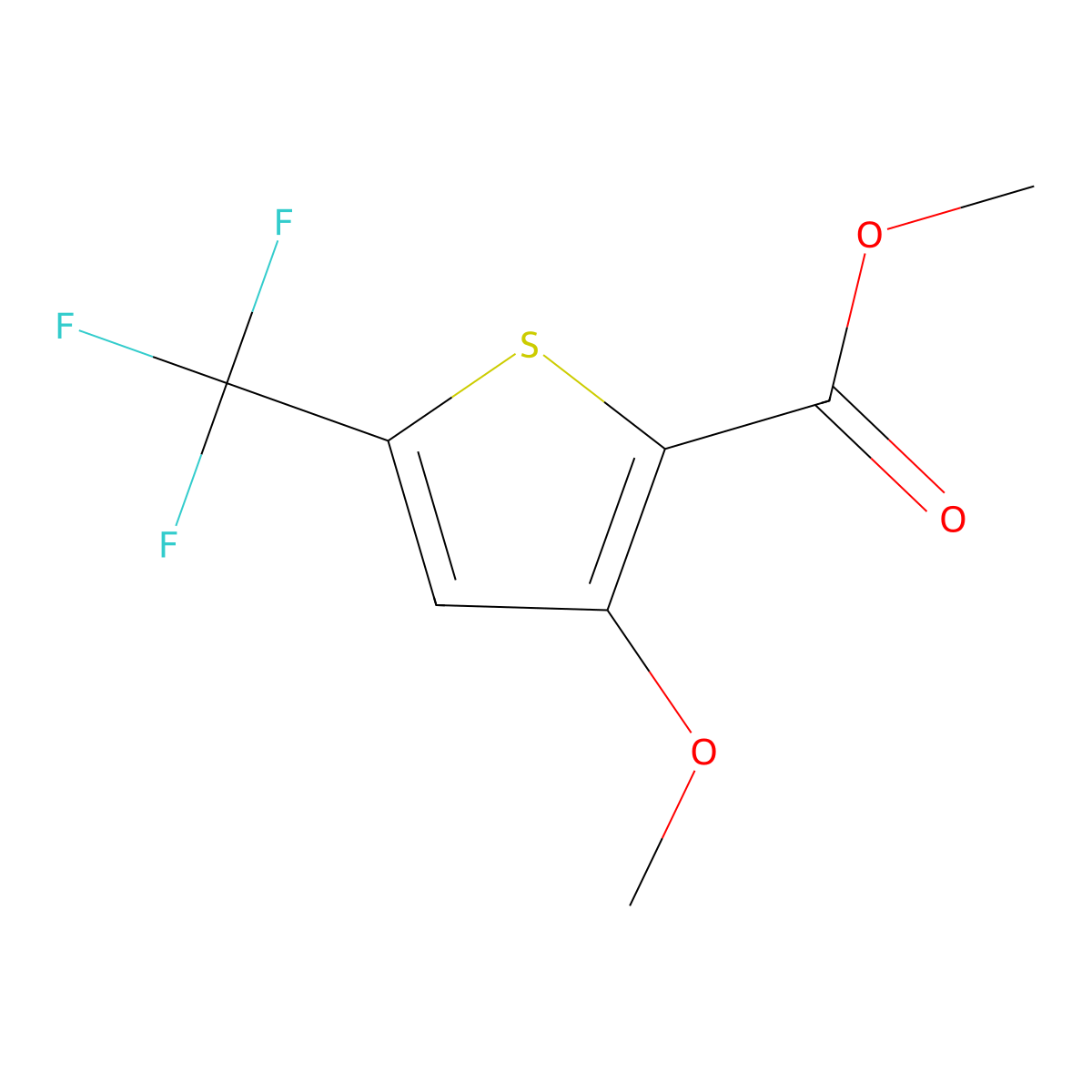 Methyl 3-methoxy-5-(trifluoromethyl)thiophene-2-carboxylate molecular structure, CAS 181063-89-8