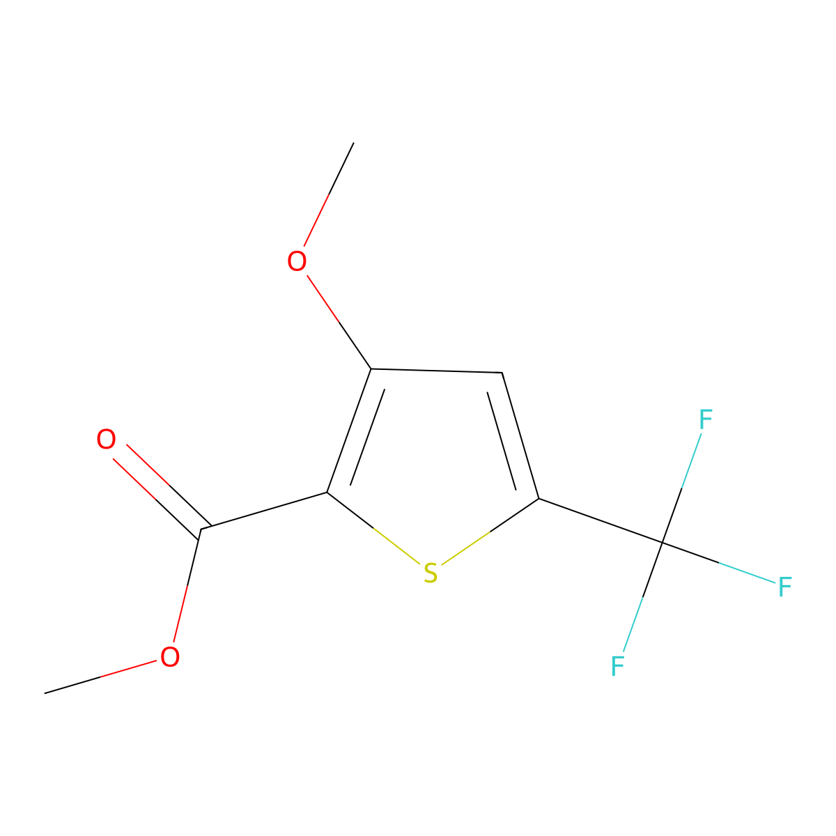Methyl 3-methoxy-5-(trifluoromethyl)thiophene-2-carboxylate molecular structure, CAS 181063-89-8