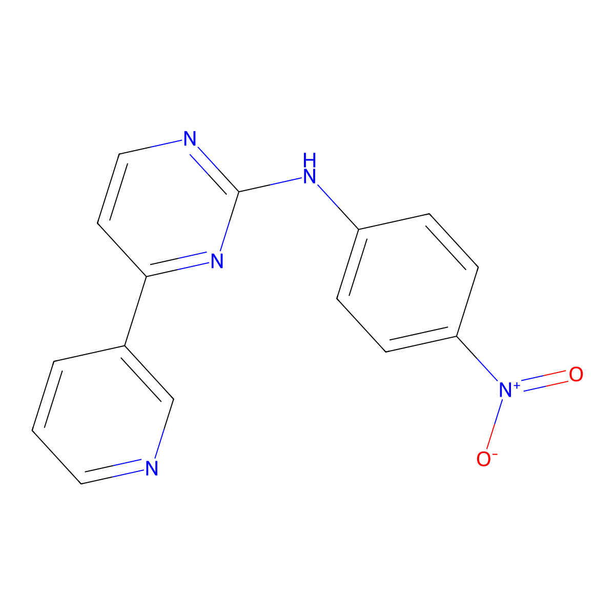 N-(4-Nitrophenyl)-4-(3-pyridyl)-2-pyrimidineamine molecular structure, CAS 181065-58-7