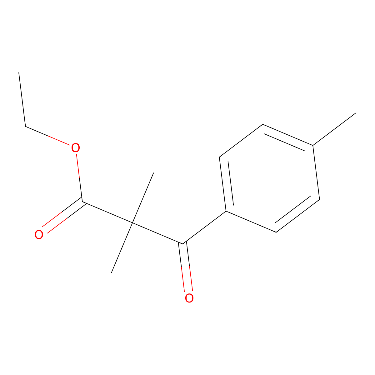 Ethyl 2,2-dimethyl-3-oxo-3-(p-tolyl)propanoate molecular structure, CAS 181067-69-6