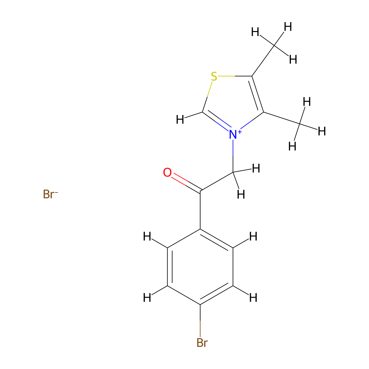 3-(2-(4-Bromophenyl)-2-oxoethyl)-4,5-dimethylthiazol-3-ium bromide molecular structure, CAS 181069-84-1