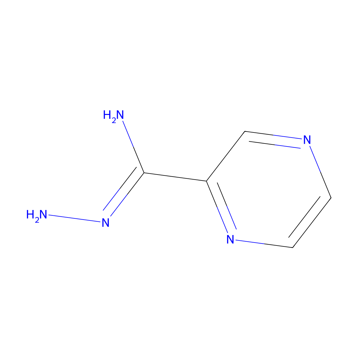 N'-aminopyrazine-2-carboximidamide molecular structure, CAS 18107-03-4