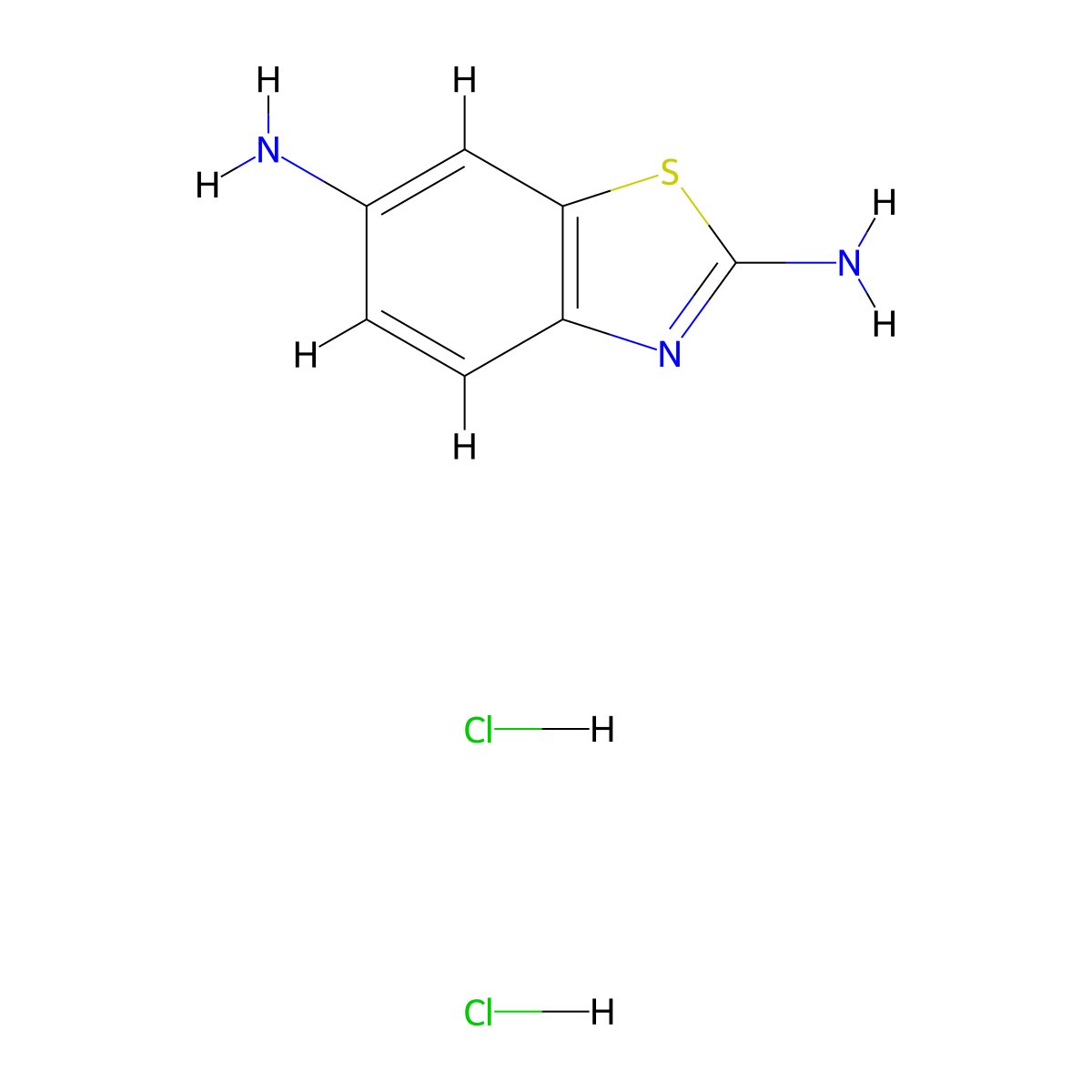 1,3-Benzothiazole-2,6-diamine dihydrochloride molecular structure, CAS 181070-25-7