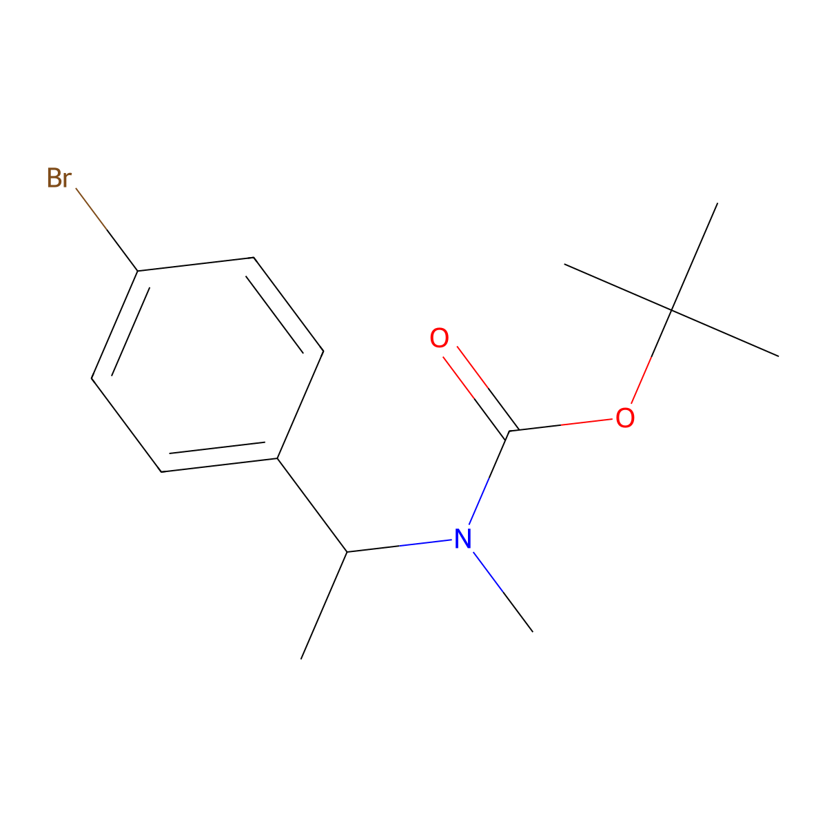 tert-butyl N-[1-(4-bromophenyl)ethyl]-N-methylcarbamate molecular structure, CAS 1810713-92-8