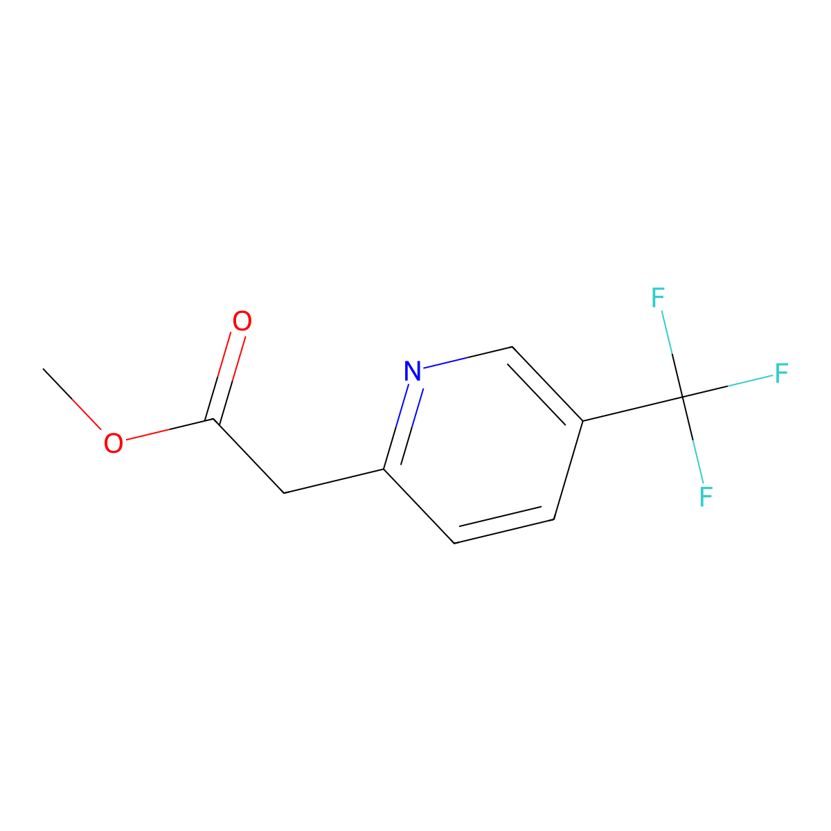 Methyl 2-(5-(trifluoromethyl)pyridin-2-yl)acetate molecular structure, CAS 1810715-04-8