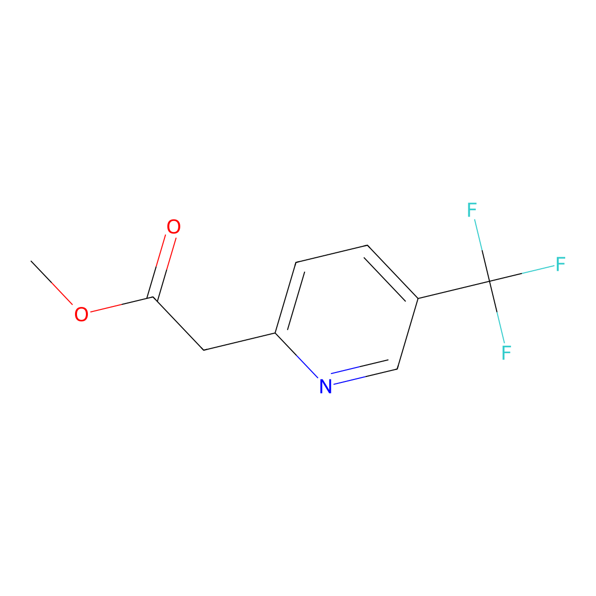 Methyl 2-(5-(trifluoromethyl)pyridin-2-yl)acetate molecular structure, CAS 1810715-04-8