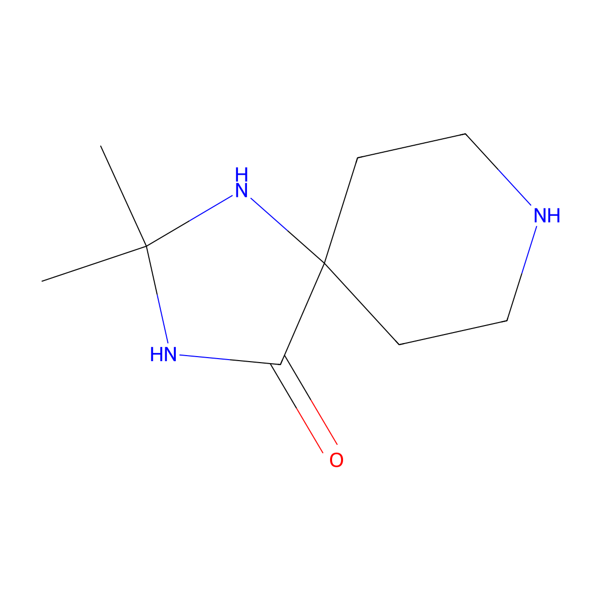 2,2-Dimethyl-1,3,8-triazaspiro[4.5]decan-4-one molecular structure, CAS 1810721-33-5