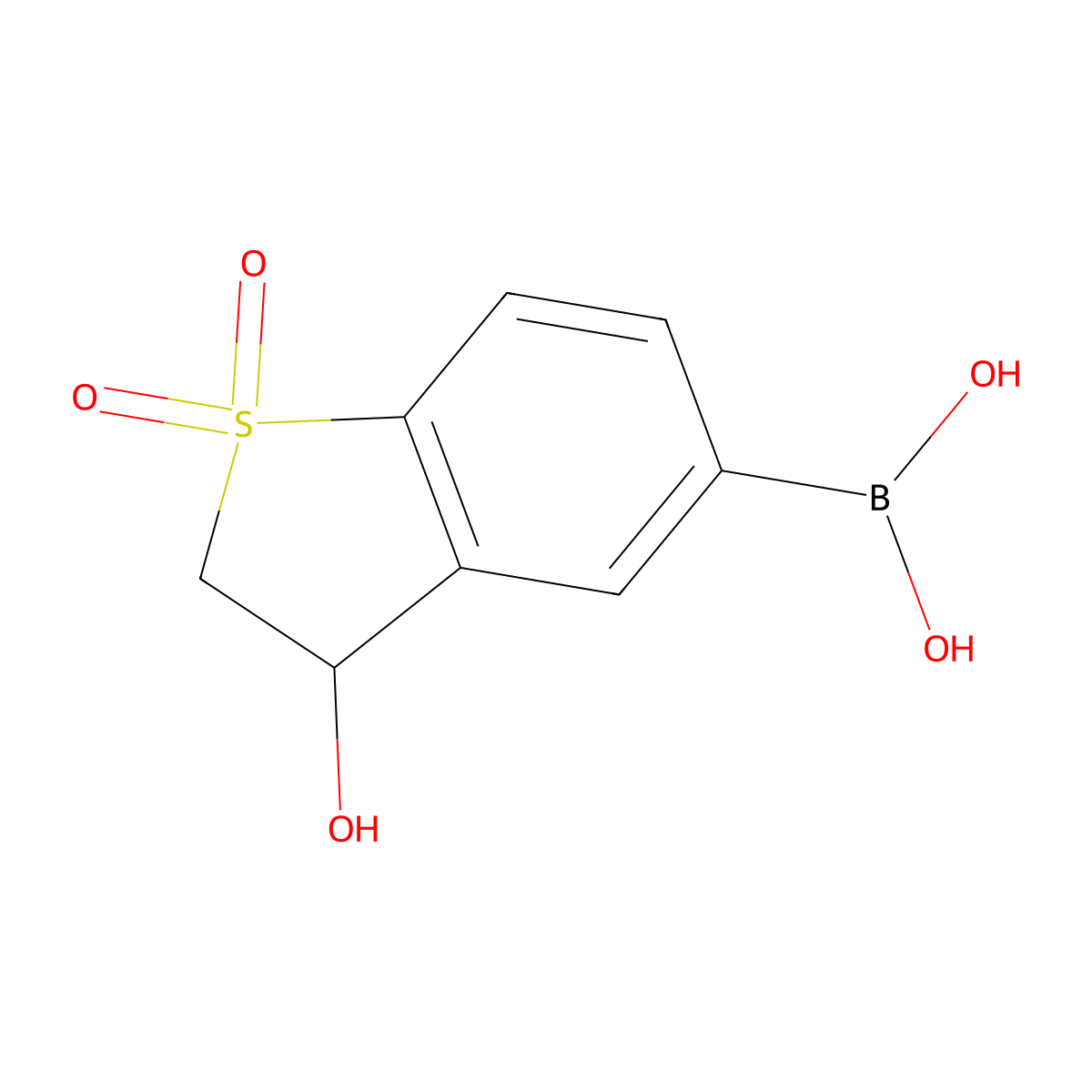 (3-Hydroxy-1,1-dioxido-2,3-dihydrobenzo[b]thiophen-5-yl)boronic acid molecular structure, CAS 1810721-60-8