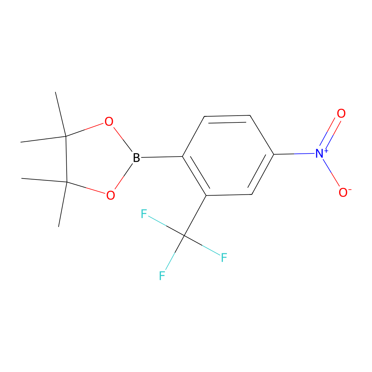4,4,5,5-Tetramethyl-2-(4-nitro-2-(trifluoromethyl)phenyl)-1,3,2-dioxaborolane molecular structure, CAS 1810767-17-9
