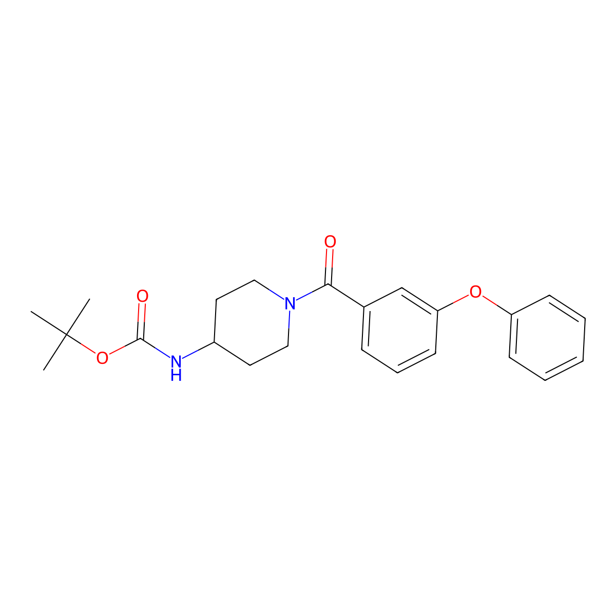 Tert-butyl (1-(3-phenoxybenzoyl)piperidin-4-yl)carbamate molecular structure, CAS 1810773-00-2