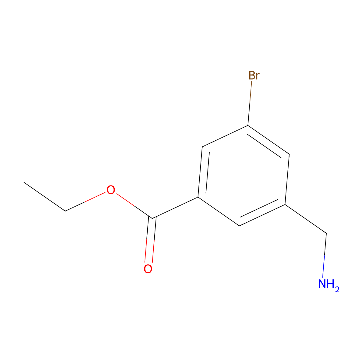 Ethyl 3-(aminomethyl)-5-bromobenzoate molecular structure, CAS 1810774-50-5
