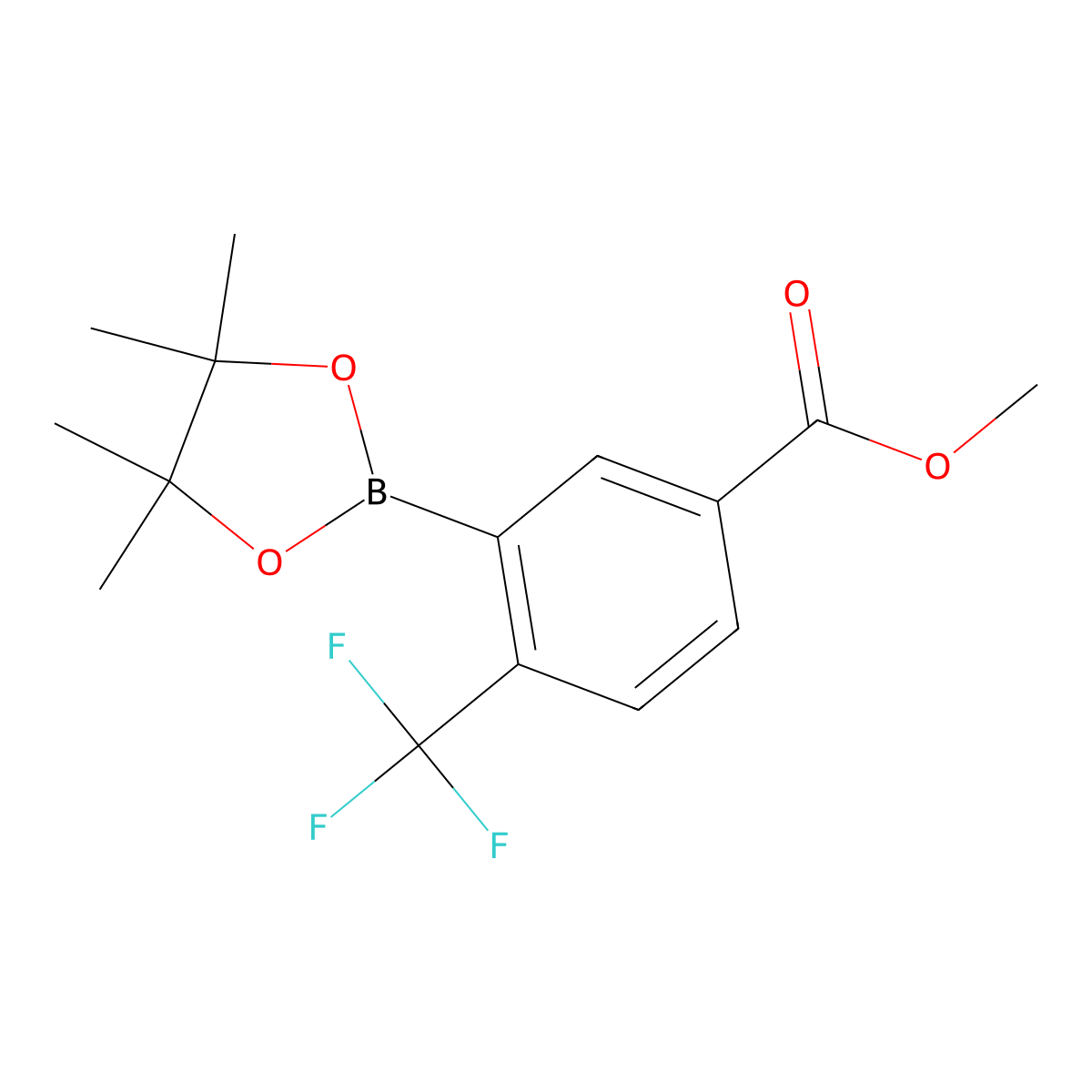 Methyl 3-(4,4,5,5-tetramethyl-1,3,2-dioxaborolan-2-yl)-4-(trifluoromethyl)benzoate molecular structure, CAS 1810790-95-4