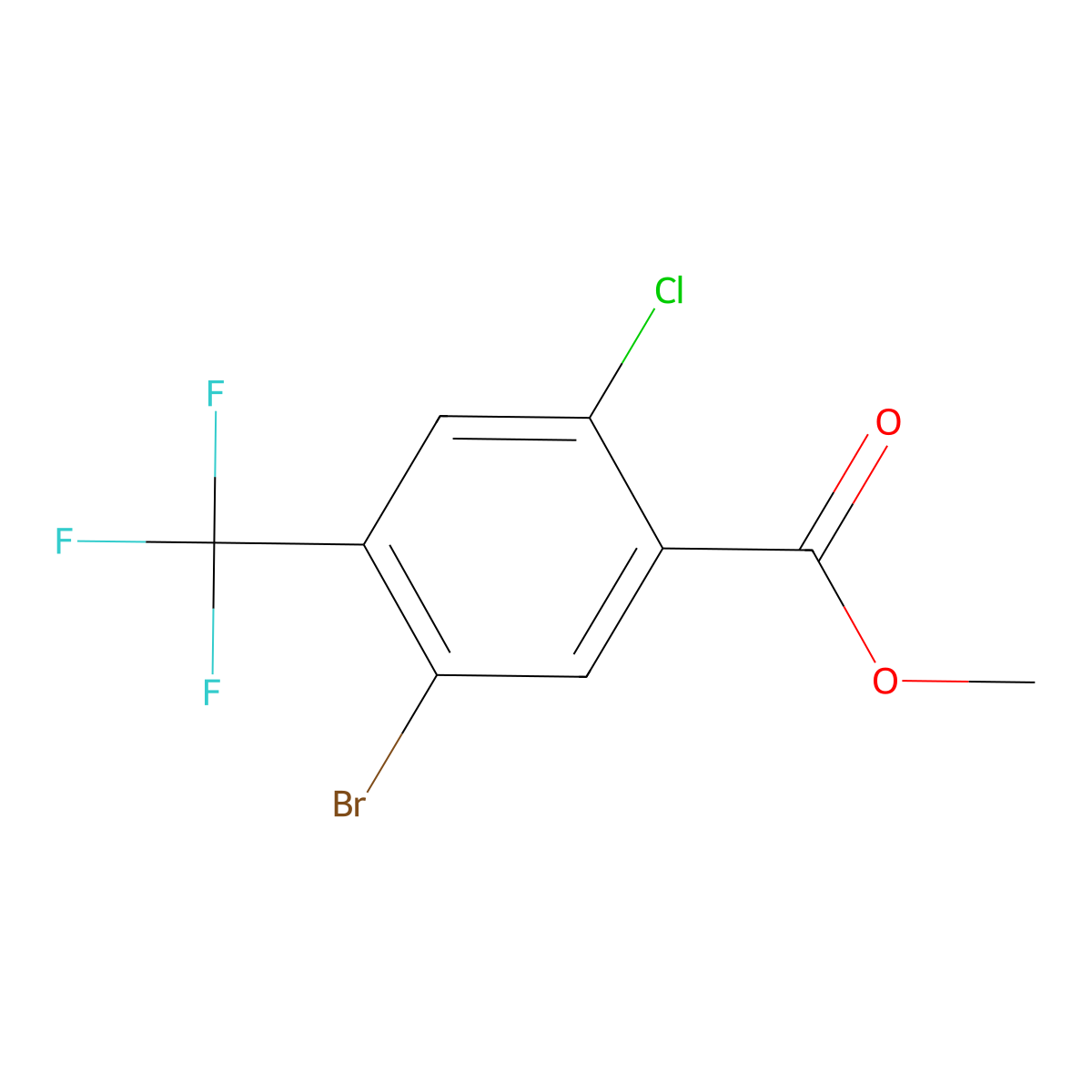 Methyl 5-bromo-2-chloro-4-(trifluoromethyl)benzoate molecular structure, CAS 1810791-01-5