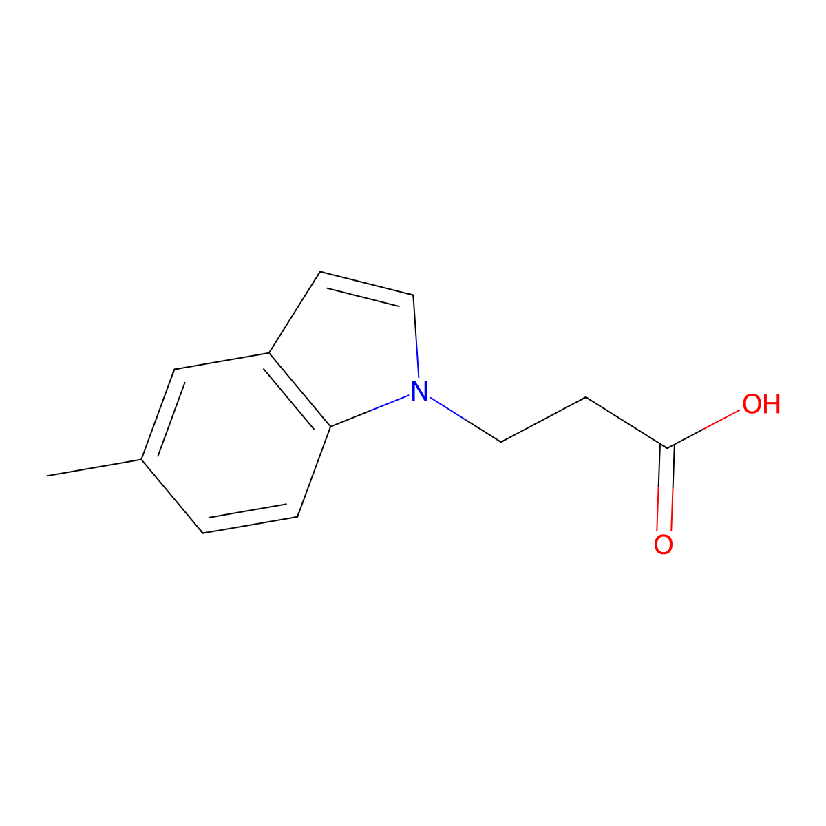 3-(5-methyl-1H-indol-1-yl)propanoic acid molecular structure, CAS 18108-86-6