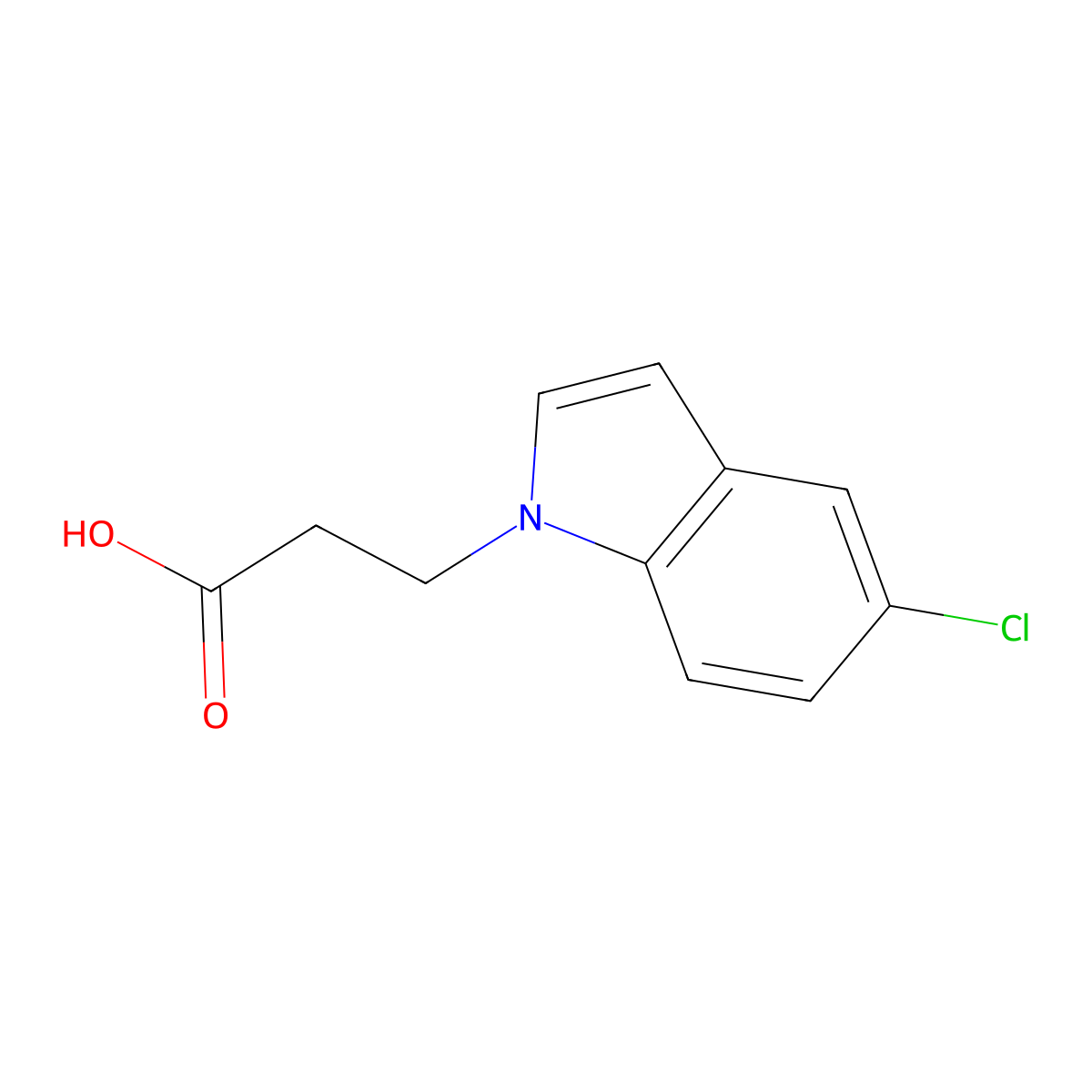 3-(5-chloro-1H-indol-1-yl)propanoic acid molecular structure, CAS 18108-89-9
