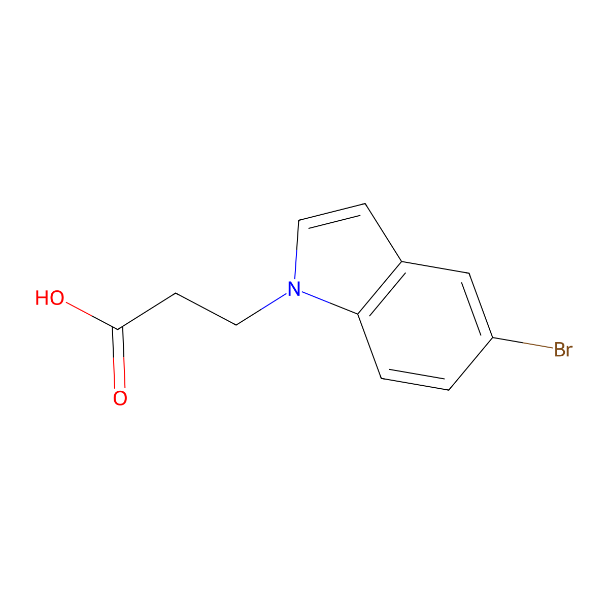 3-(5-bromo-1H-indol-1-yl)propanoic acid molecular structure, CAS 18108-91-3