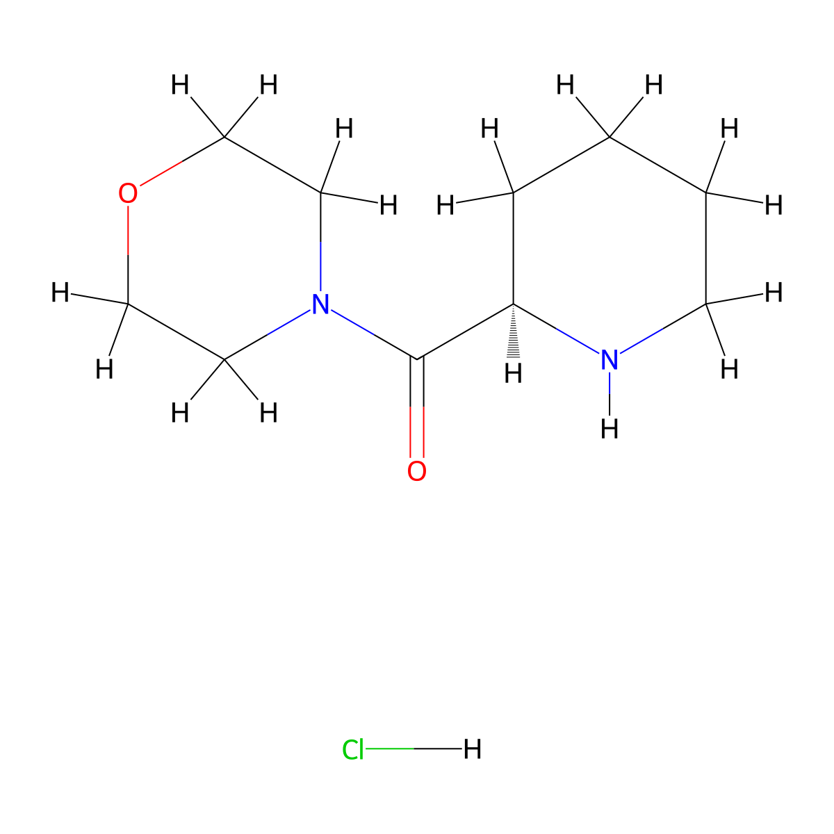 4-[(2R)-piperidine-2-carbonyl]morpholine hydrochloride molecular structure, CAS 1810867-83-4