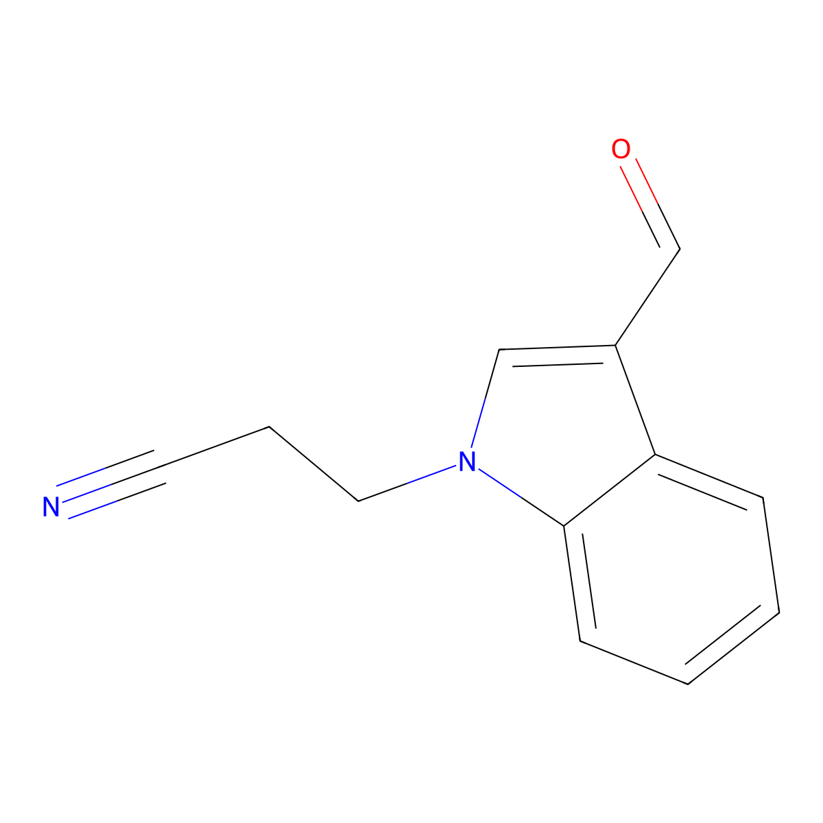 3-(3-Formyl-1H-indol-1-yl)propanenitrile molecular structure, CAS 18109-11-0