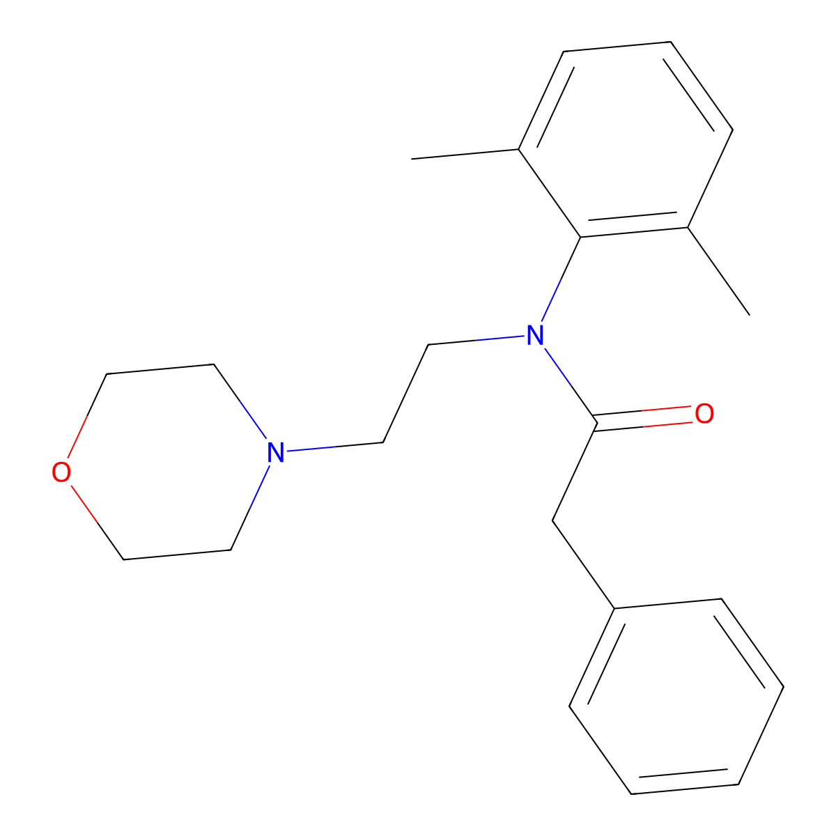 Acetanilide, 2',6'-dimethyl-N-(2-morpholinoethyl)-2-phenyl- molecular structure, CAS 18109-48-3