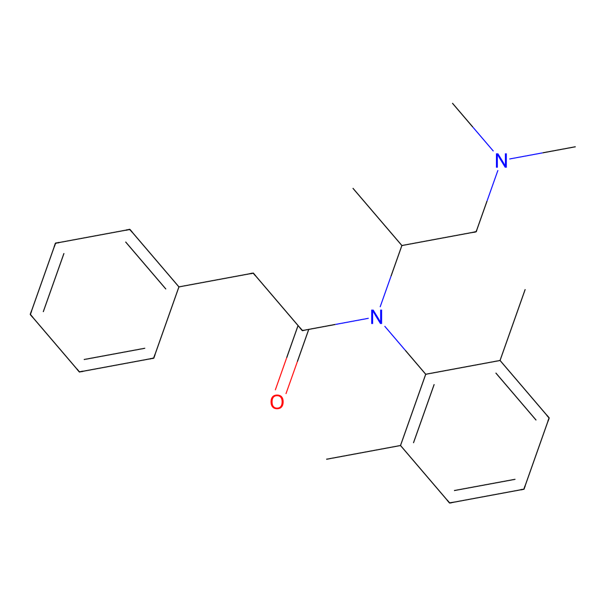 Acetanilide, N-(2-(dimethylamino)-1-methylethyl)-2',6'-dimethyl-2-phenyl- molecular structure, CAS 18109-65-4