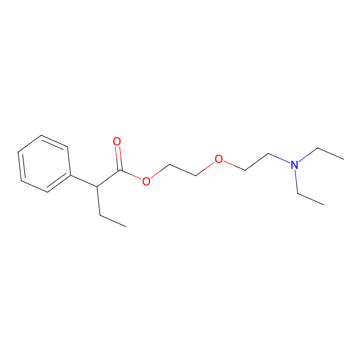 Butamirate molecular structure, CAS 18109-80-3